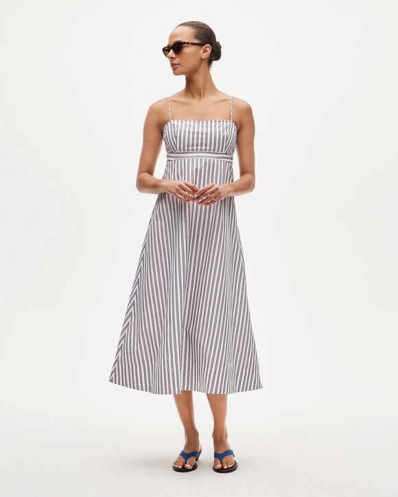 J. Crew Dresses & Skirts - J.Crew Minimalist Empire Waist Dress Striped Cotton Poplin Crushed Crimson 2